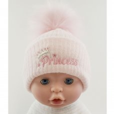 BW-0503-0609: Baby Girls Princess Pom-Pom Hat (One Size)